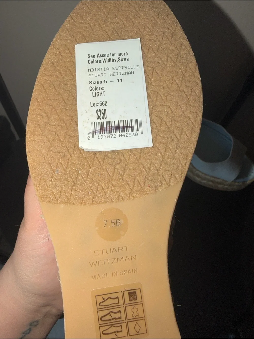 Stuart Weitzman “Nudistia” Canvas Espadrille Wedge Sandals $350 Retail! 😍